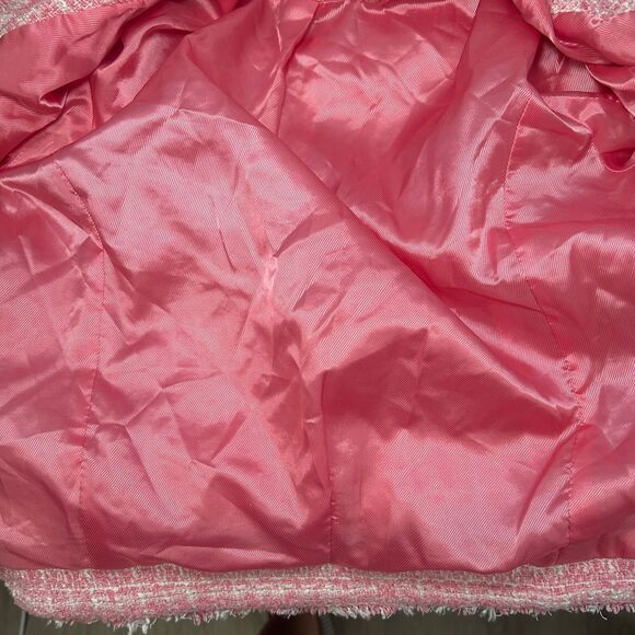 Anthropologie Maeve Pink Tweed Jacket Blazer Size 2 Y2K Preppy Office Pearls‎ - Picture 10 of 10